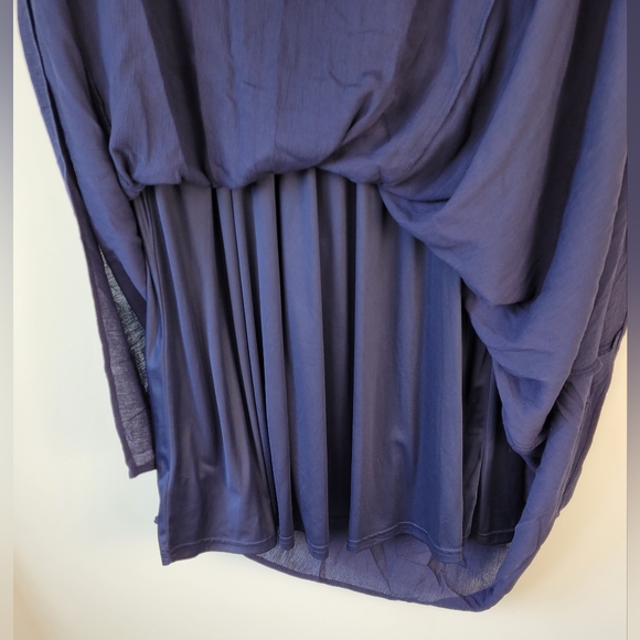 Torrid Blue High Low Dress With Attached Slip Size 2 Elastic Waist - Picture 4 of 11